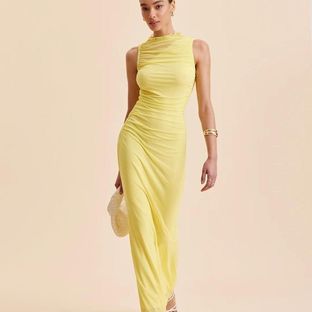 Commense Butter yellow maxi dress Size XS NWT Wedding guest - Picture 2 of 8
